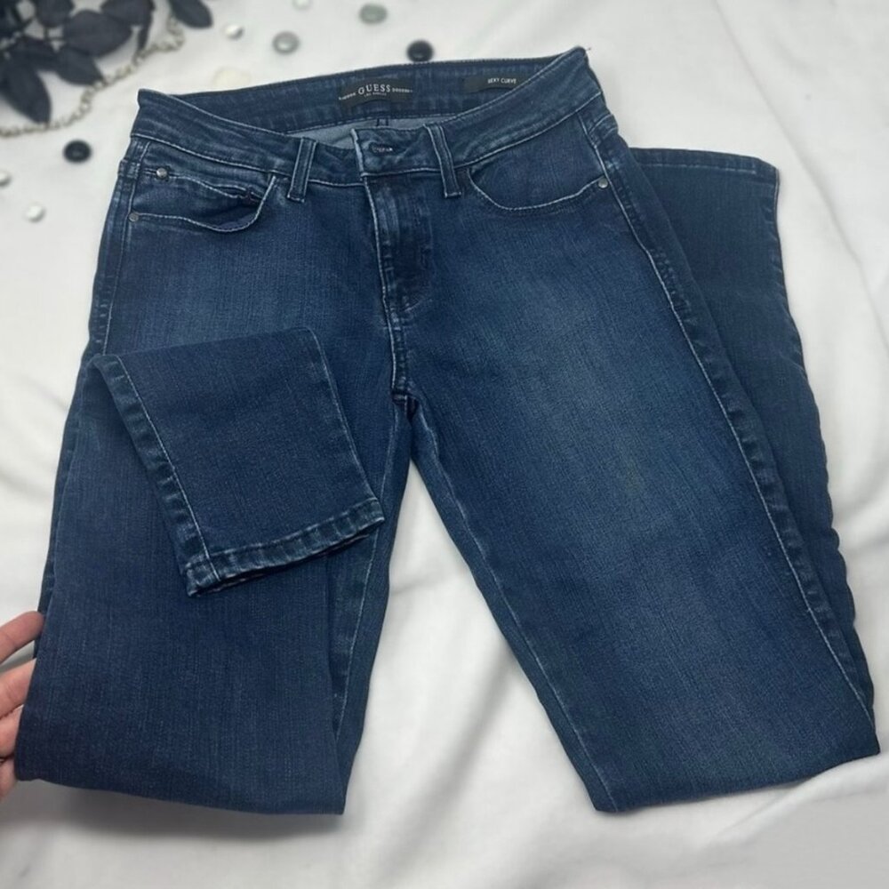 Womens Guess Jeans Sexy Curve Size 27RG Straight Leg Classic Denim Jeans Pants